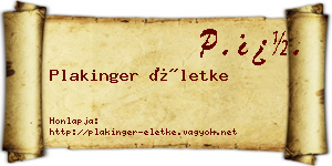 Plakinger Életke névjegykártya